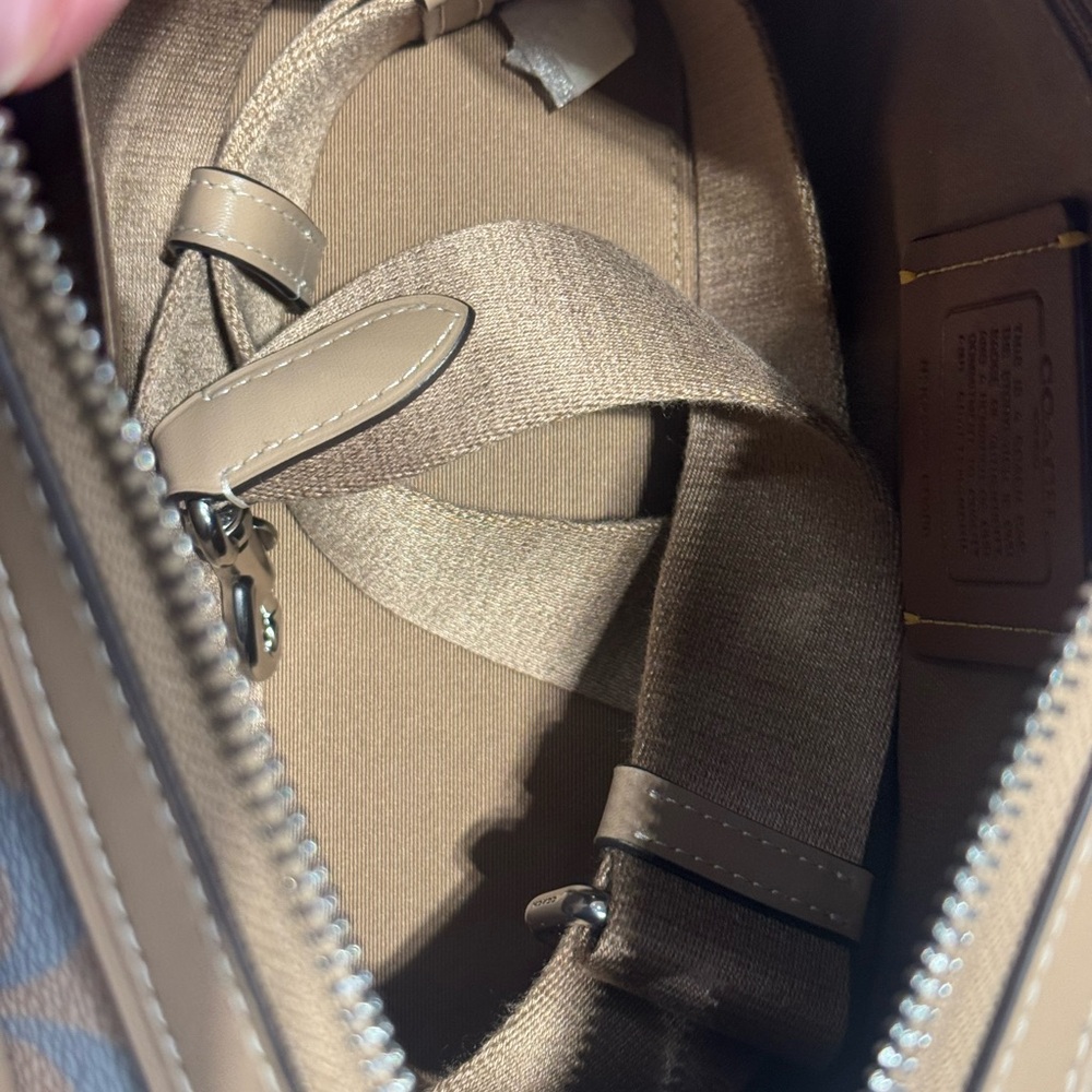 Coach Rowan Satchel Bag In Rainbow Signature Canvas CDA90 Sand Multi - Picture 9 of 11